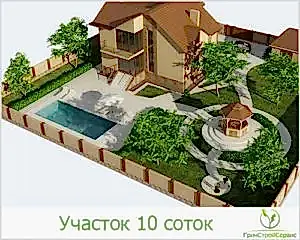 Ландшафтный дизайн участка 10 соток