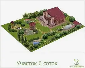 Ландшафтный дизайн участка 6 соток