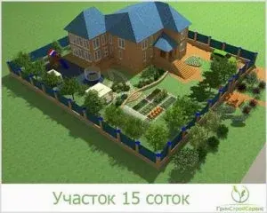 Ландшафтный дизайн участка 15 соток