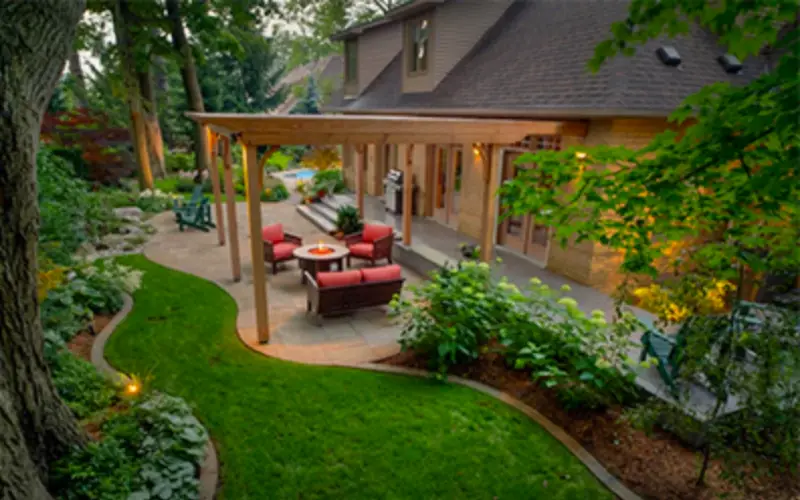 ландшафтный дизайн двора в частном доме