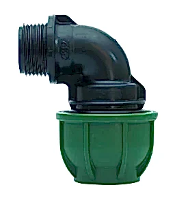 Отвод или колено компрессионное с наружной резьбой